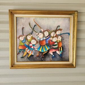 Vintage Joyce Roybal oil painting frame